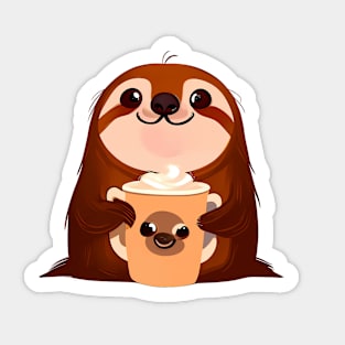 Sloth with cup Sticker